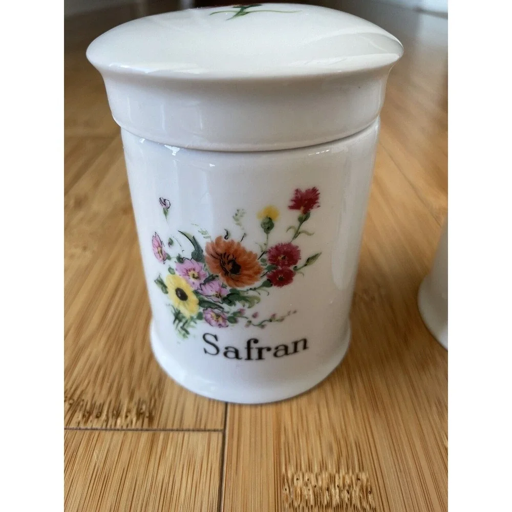 Vintage Pr Apilco Porcelain France Apothecary Style Spice Herb Jar Bottle‎ Thym
